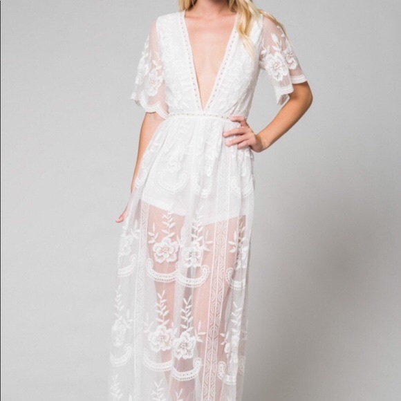 Lace Maxi Romper - Picture 4 of 8